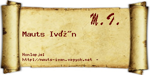 Mauts Iván névjegykártya